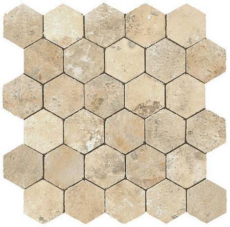 Мозаика Aix Blanc Honeycomb Tumbled (A0UA) 