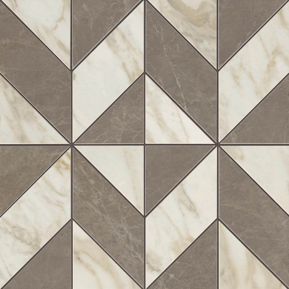 Фото плитки MARVEL Gris-Calacatta Mosaico Cubes Lap. (AEPU) 36,5x36,5 Керамогранит, размер 36.5x36.5