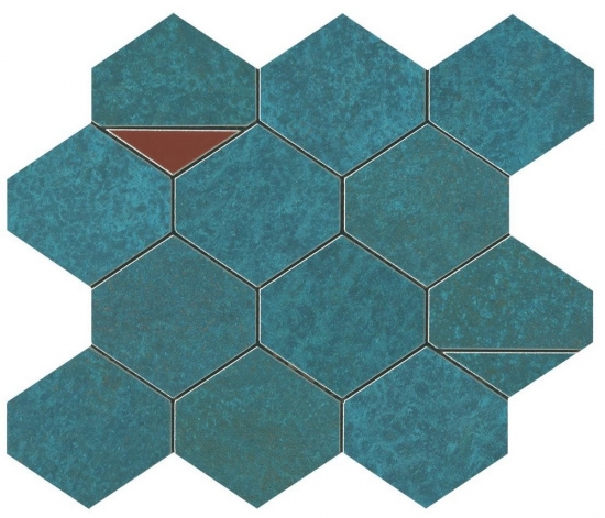 Фото плитки Blaze Verdigris Mosaico Nest (9BNV) Керамическая плитка, размер 29.4x25.8