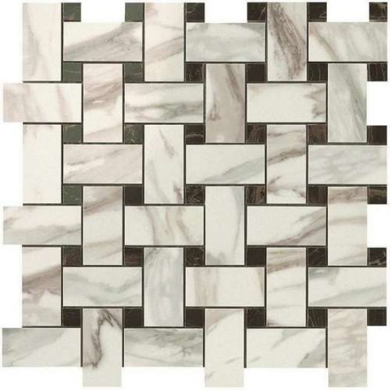 Фото плитки S.M. Calacatta Gold Twist Mosaic (600110000069) Керамическая плитка, размер 30.5x30.5