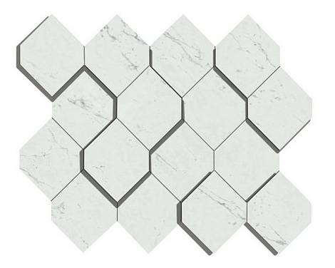 Мозаика Marvel Carrara Pure Mosaico Esagono 3D (AS4A) 
