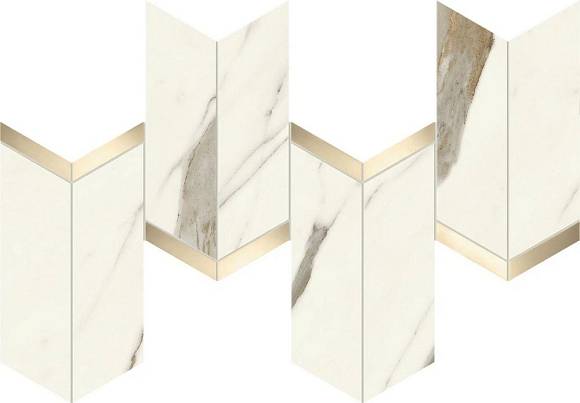 Мозаика Marvel Calacatta Sublime Mosaico Chevron Lappato (AF8X) 