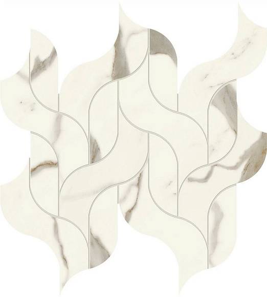 Мозаика Marvel Calacatta Sublime Mosaico Waterfall Lappato (AF8S) 