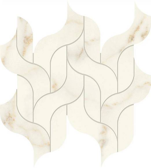 Мозаика Marvel Calacatta Apuano Mosaico Waterfall Lappato (AF8R) 